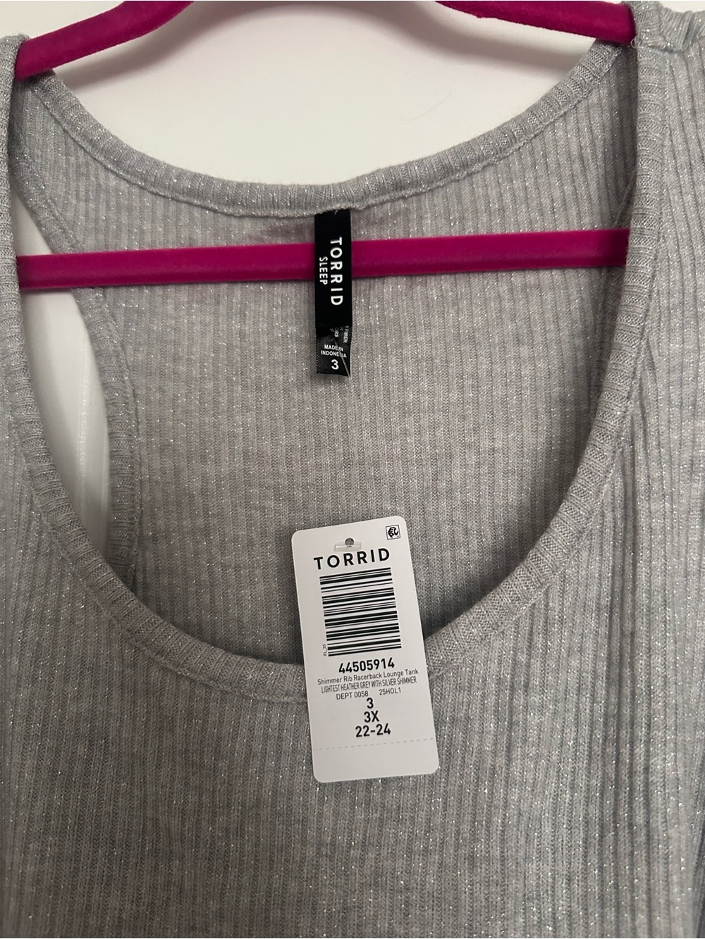 Torrid Shimmer Rib Racerback Lounge Tank - Picture 2 of 6